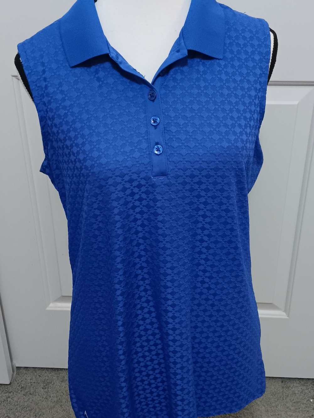 Antigua Royal Blue Sleeveless Polo Tank